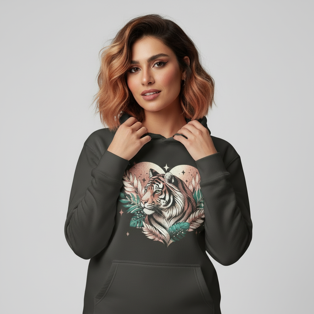 Tiger Pixel Heart Hoodie🐾🐅