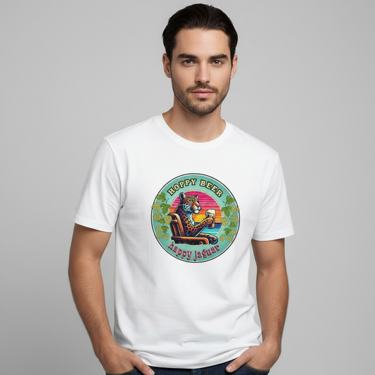 Hoppy Jaguar Men's Short Sleeve Cotton Tee