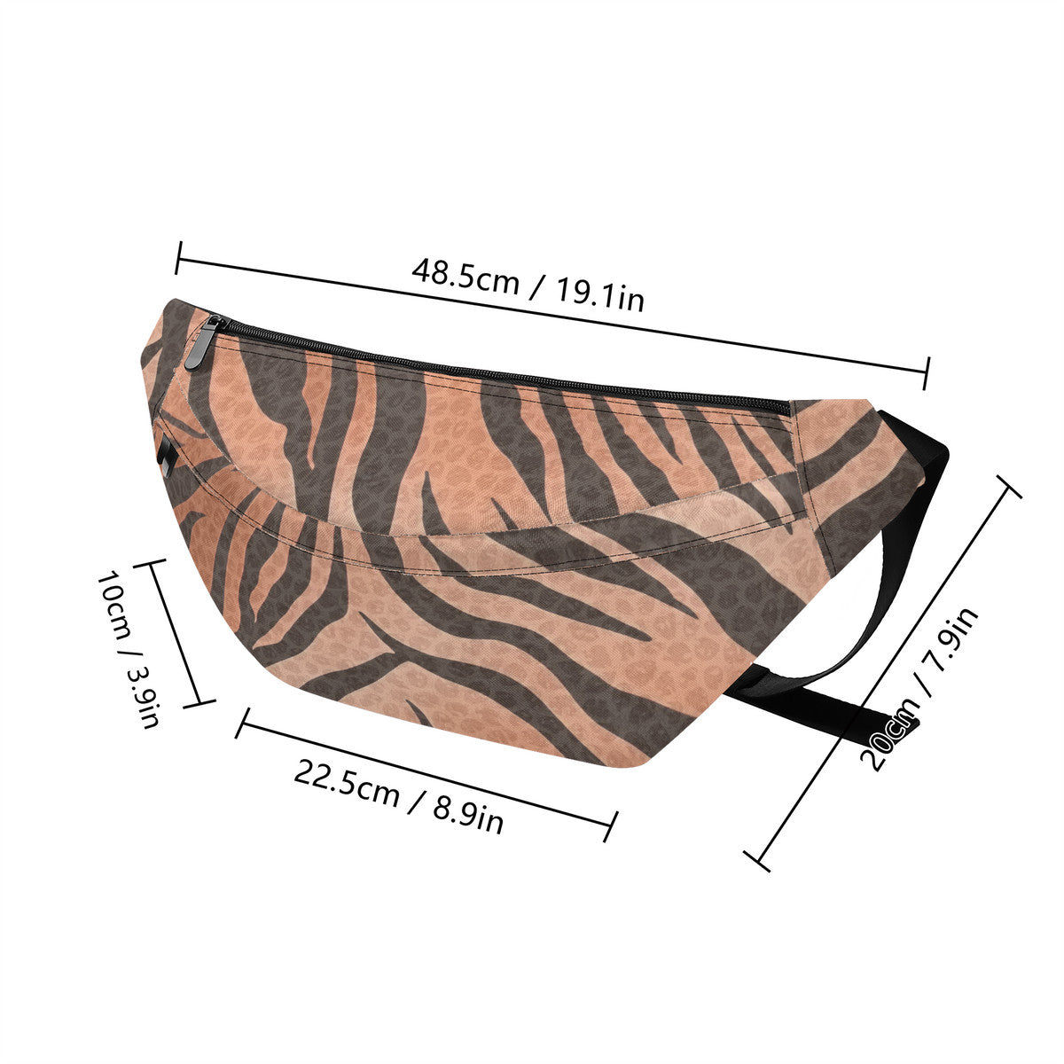 Tiger Stripes & Dots Large Fanny Bag