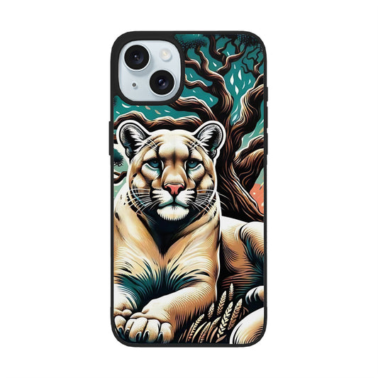 Puma Tree Passion iPhone 15 Soft Glass Case(2 Cameras)