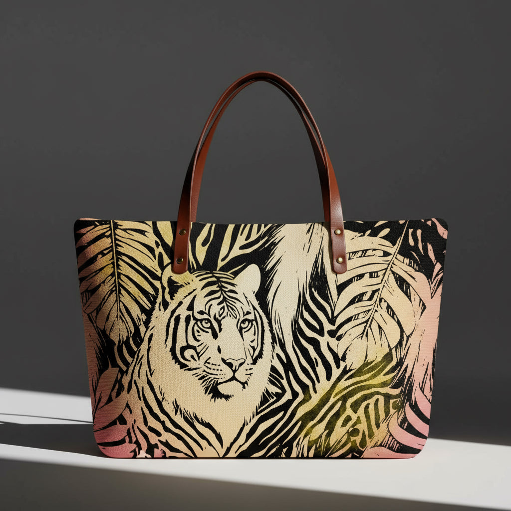 Tigers Secret Garden Cloth Tote Bag