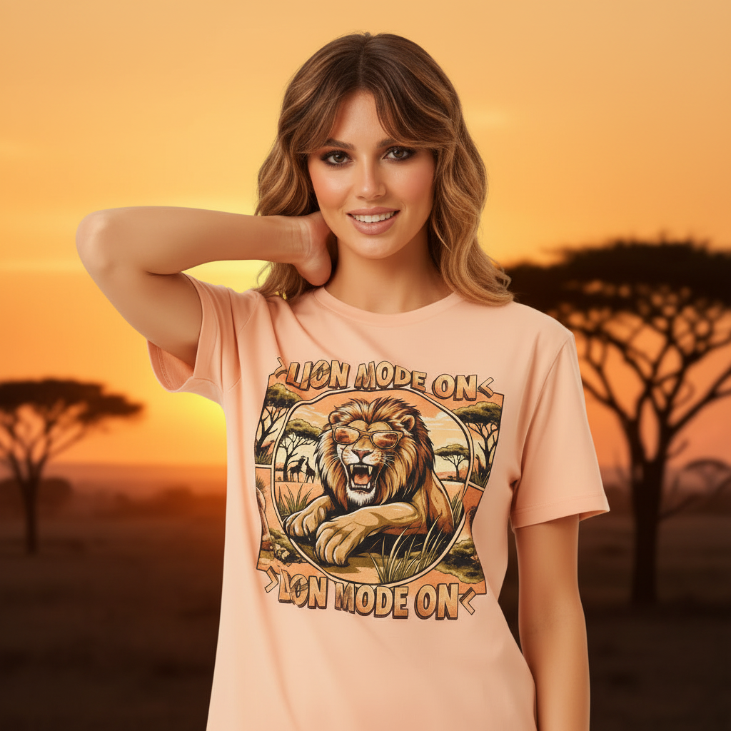 Lion Mode ON Organic Cotton T-Shirt 🦁✨
