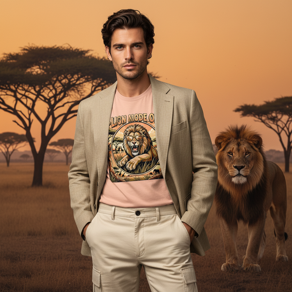 Lion Mode ON Organic Cotton T-Shirt 🦁✨