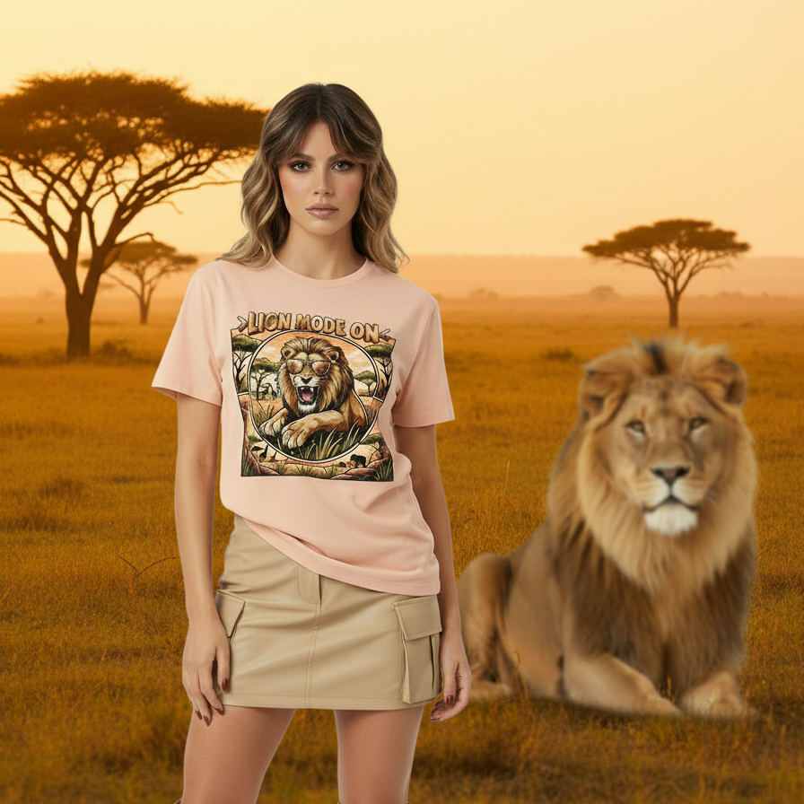 Lion Mode ON Organic Cotton T-Shirt 🦁✨