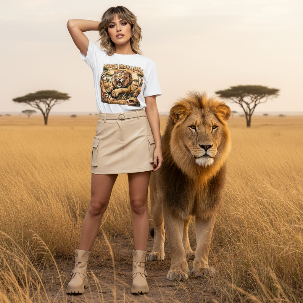 Lion Mode ON Organic Cotton T-Shirt 🦁✨