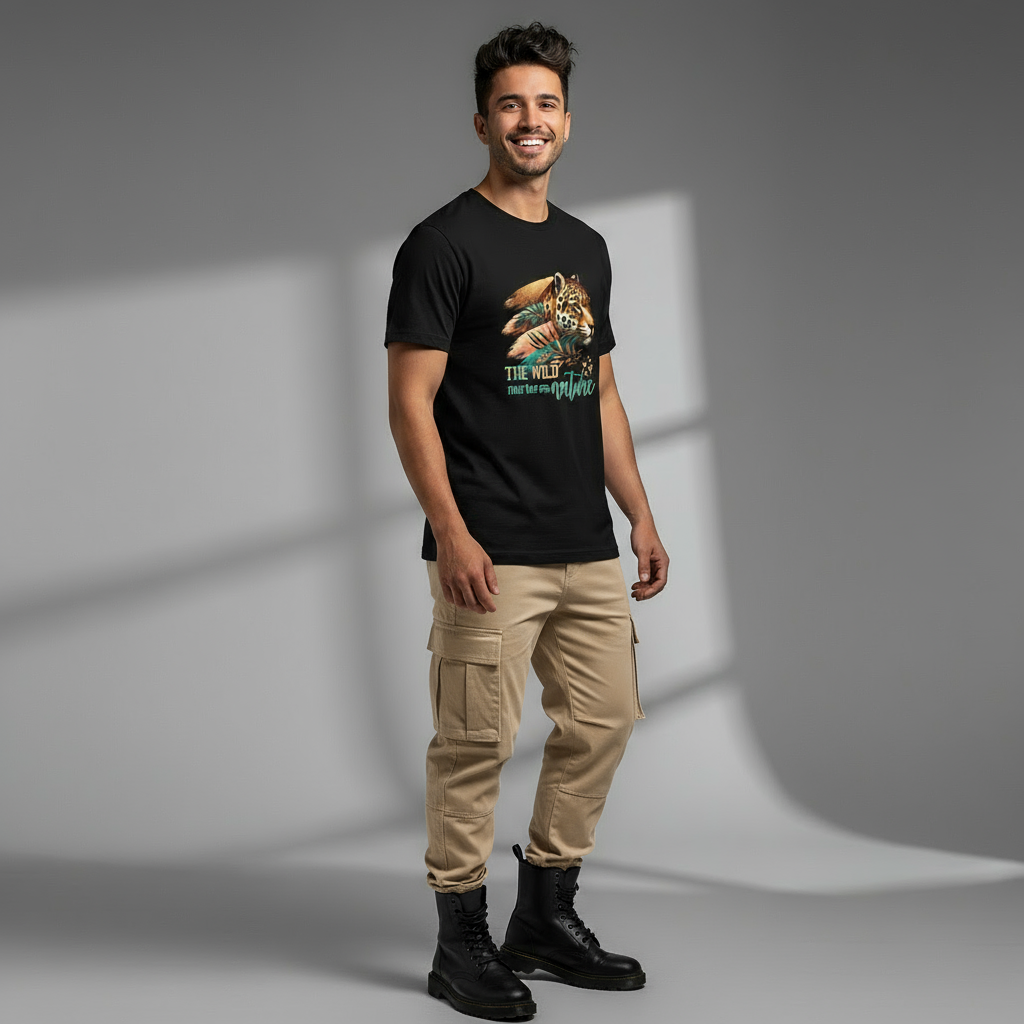 Jaguar Nurtures Nature Men's Cotton Tee💚🐆