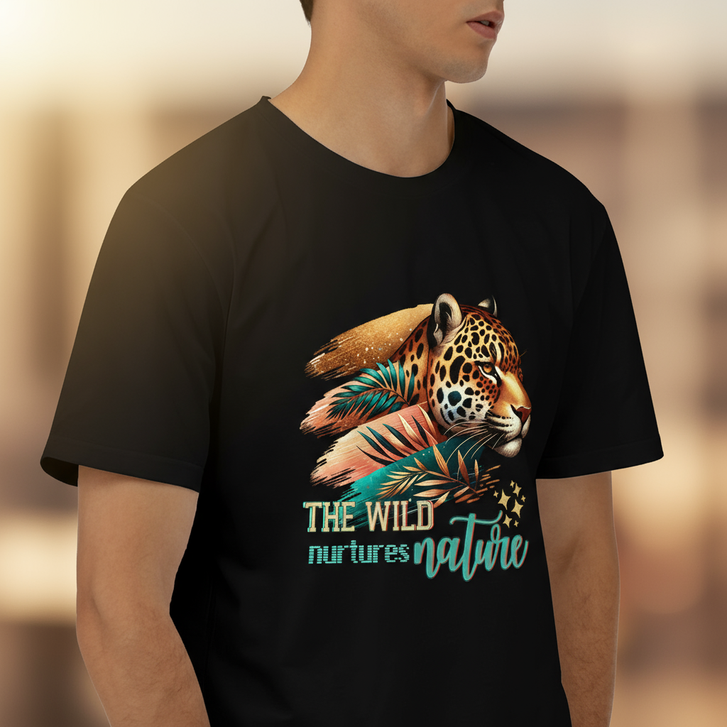 Jaguar Nurtures Nature Men's Cotton Tee💚🐆