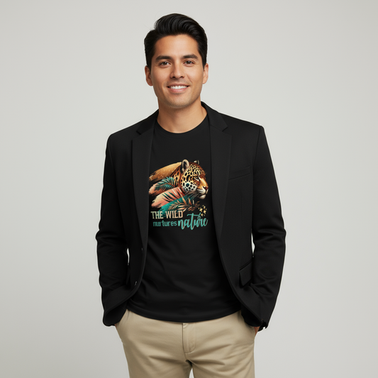 Jaguar Nurtures Nature Men's Cotton Tee💚🐆