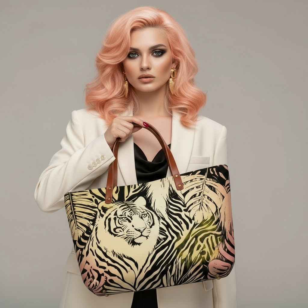 Tigers Secret Garden Cloth Tote Bag