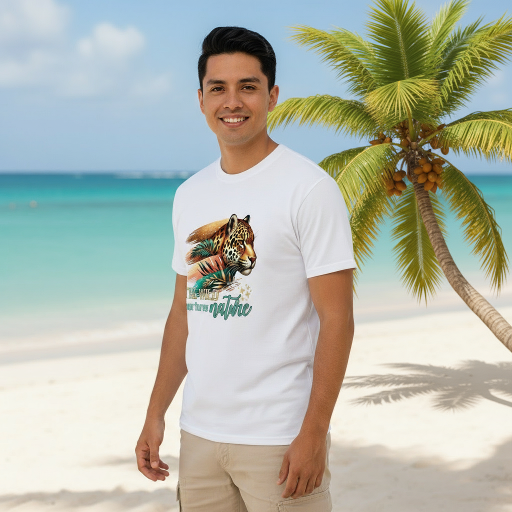 Jaguar Nurtures Nature Men's Cotton Tee💚🐆