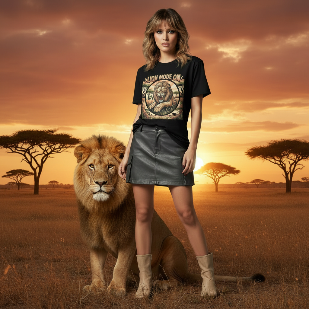 Lion Mode ON Organic Cotton T-Shirt 🦁✨