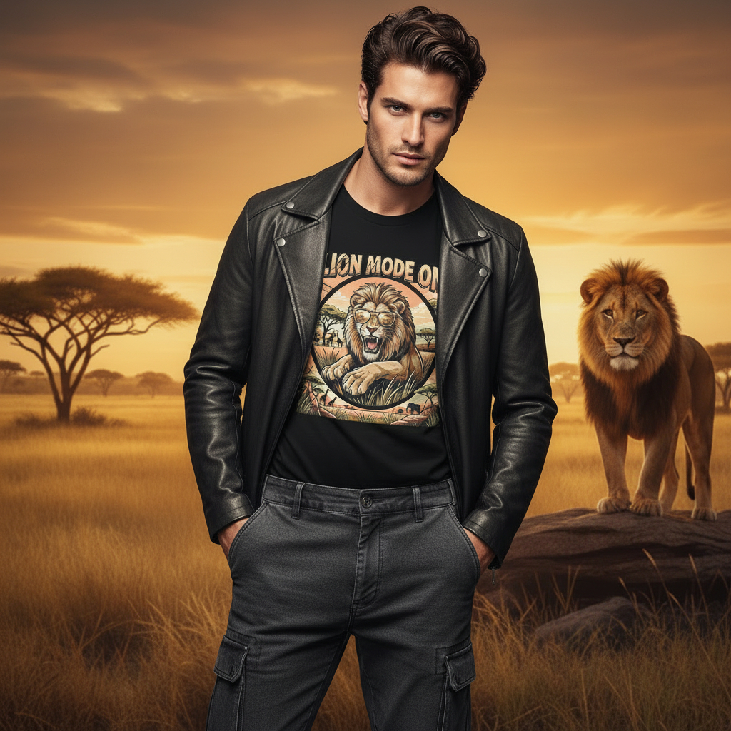 Lion Mode ON Organic Cotton T-Shirt 🦁✨