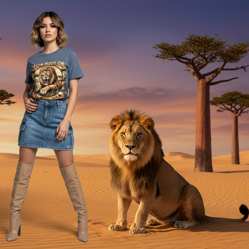 Lion Mode ON Organic Cotton T-Shirt 🦁✨