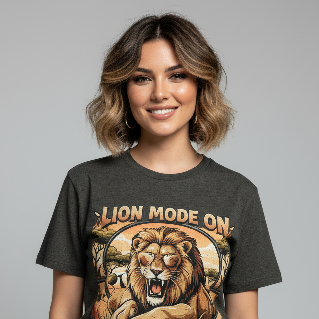 Lion Mode ON Organic Cotton T-Shirt 🦁✨