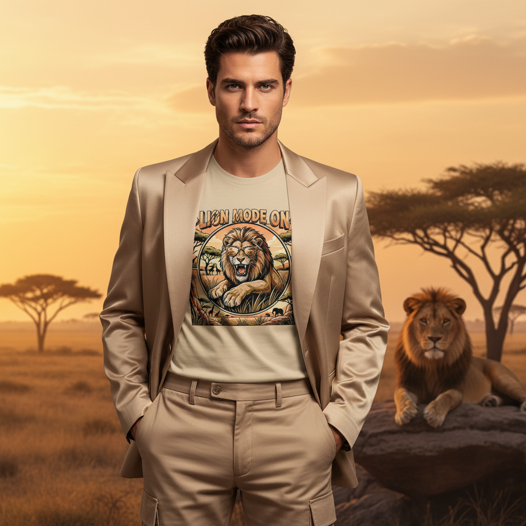 Lion Mode ON Organic Cotton T-Shirt 🦁✨