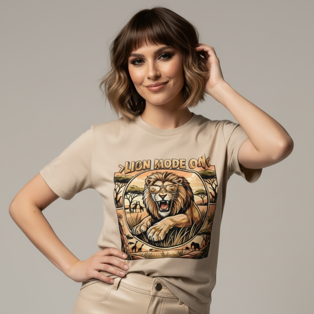 Lion Mode ON Organic Cotton T-Shirt 🦁✨