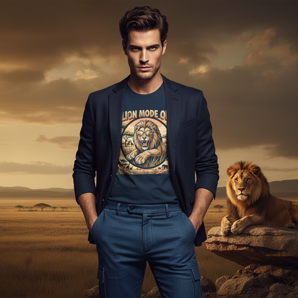 Lion Mode ON Organic Cotton T-Shirt 🦁✨