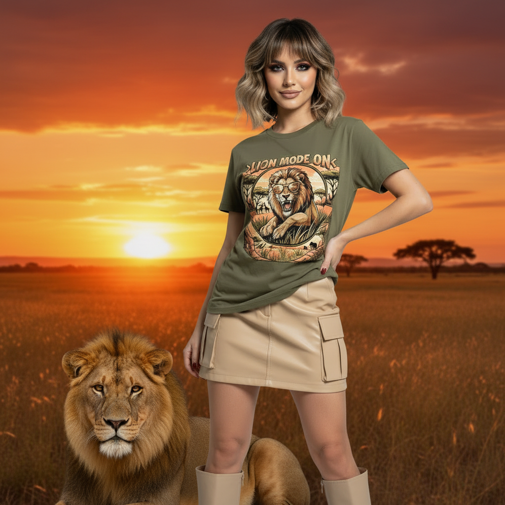 Lion Mode ON Organic Cotton T-Shirt 🦁✨