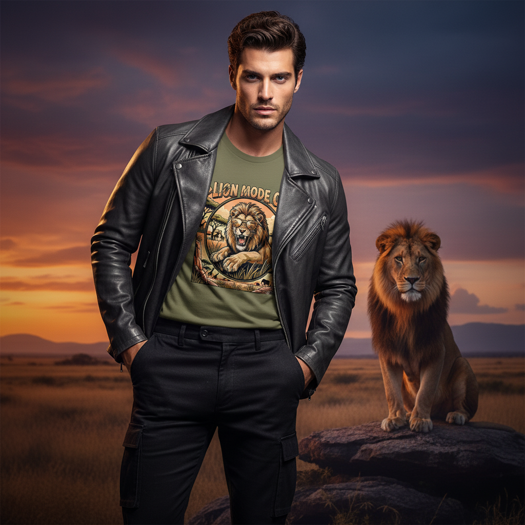 Lion Mode ON Organic Cotton T-Shirt 🦁✨