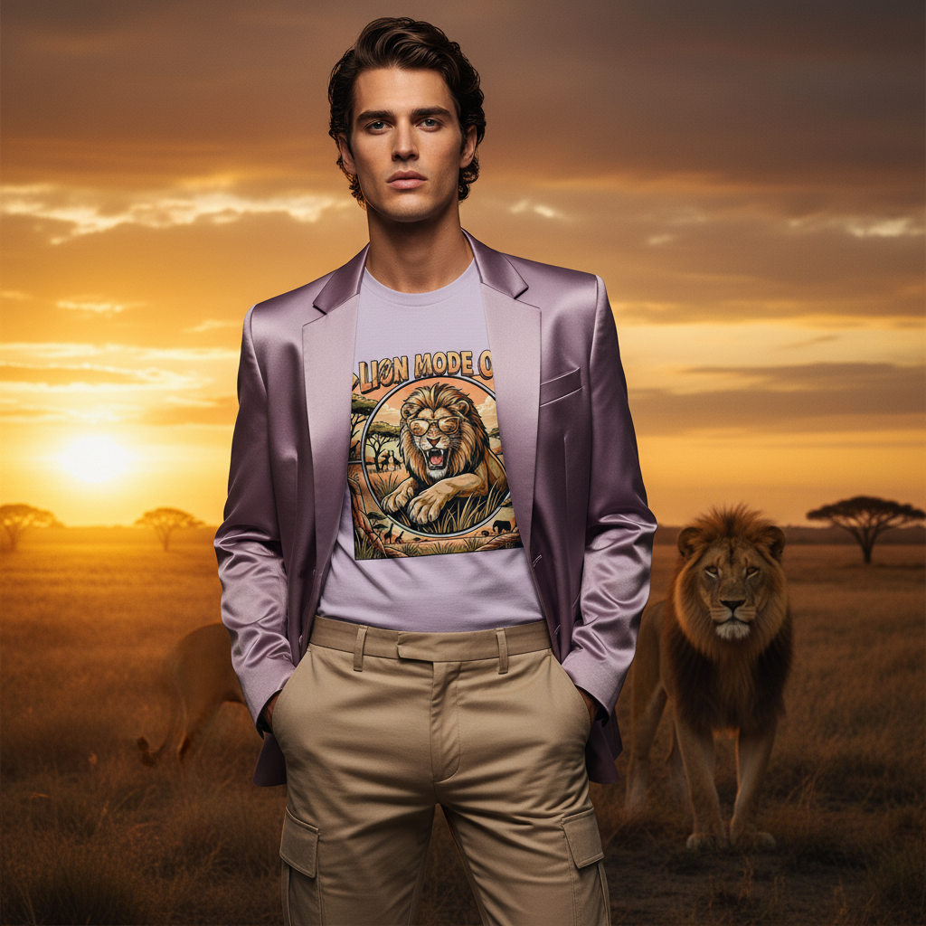 Lion Mode ON Organic Cotton T-Shirt 🦁✨