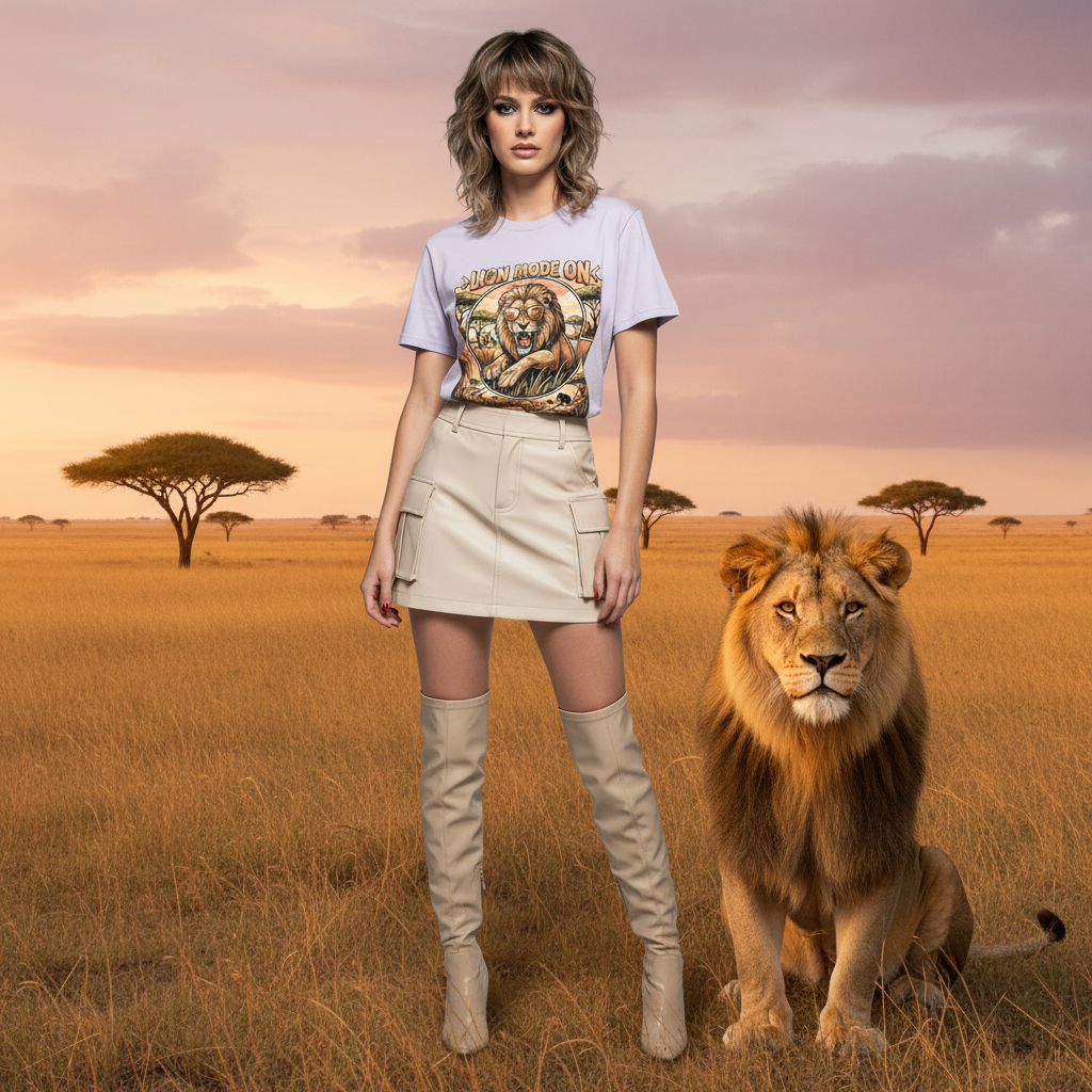 Lion Mode ON Organic Cotton T-Shirt 🦁✨