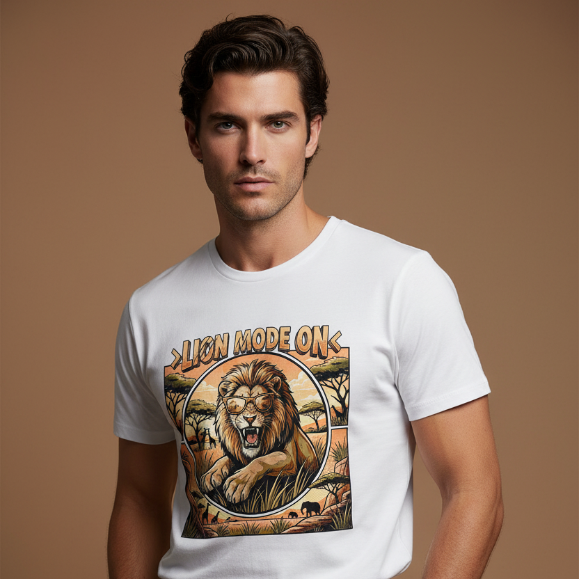 Lion Mode ON Organic Cotton T-Shirt 🦁✨