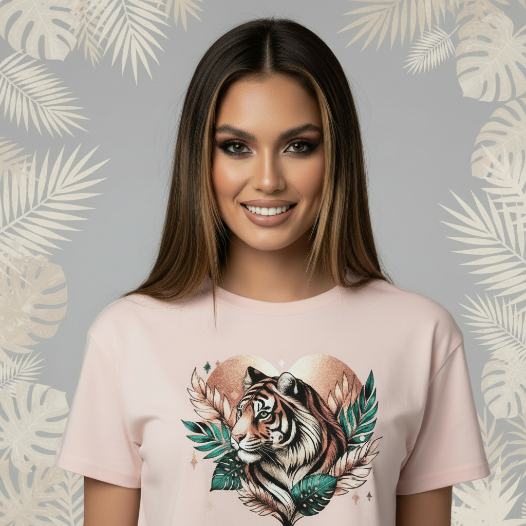 Tiger Pixel Heart Crop Top